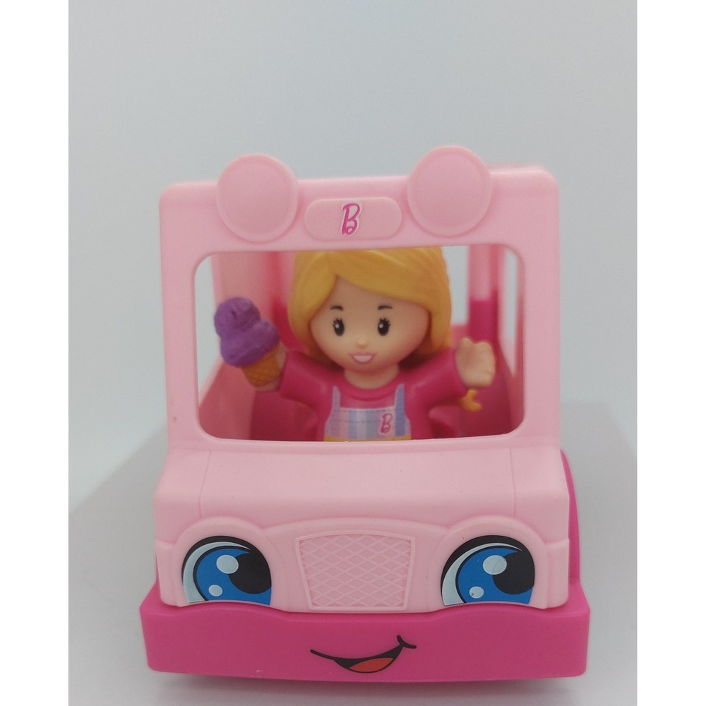 Little People Barbie Small Vehicle Ice Cream Truck Fisher Price + One Figure
